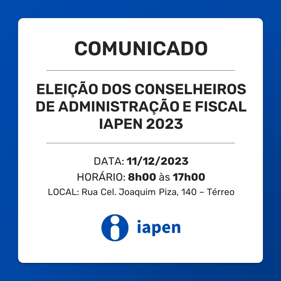 Eleições Conselheiros 2023